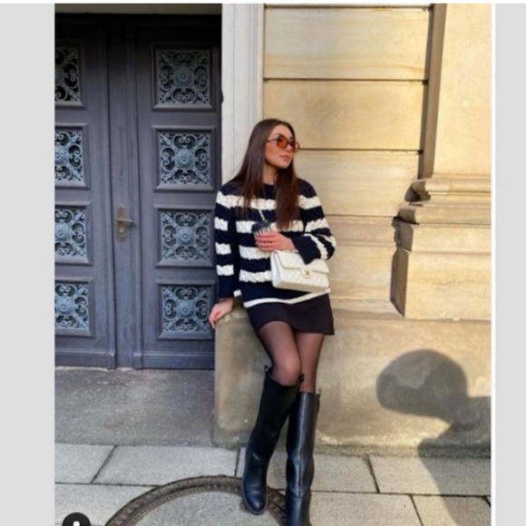 Zara Striped Cable Knit Sweater Fit loose - Picture 2 of 12